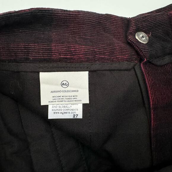 AG The Elvie Black and Red Plaid High Rise Crop Trouser Pants Women's 27 NWT - Picture 9 of 10